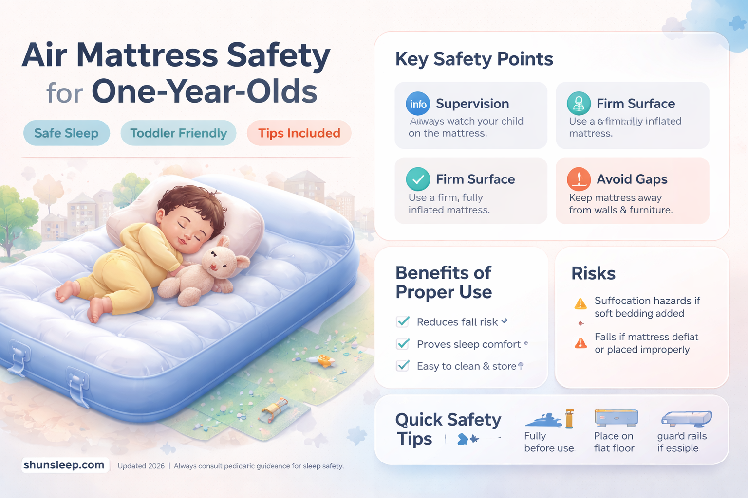 can 1 year old sleep on air mattress