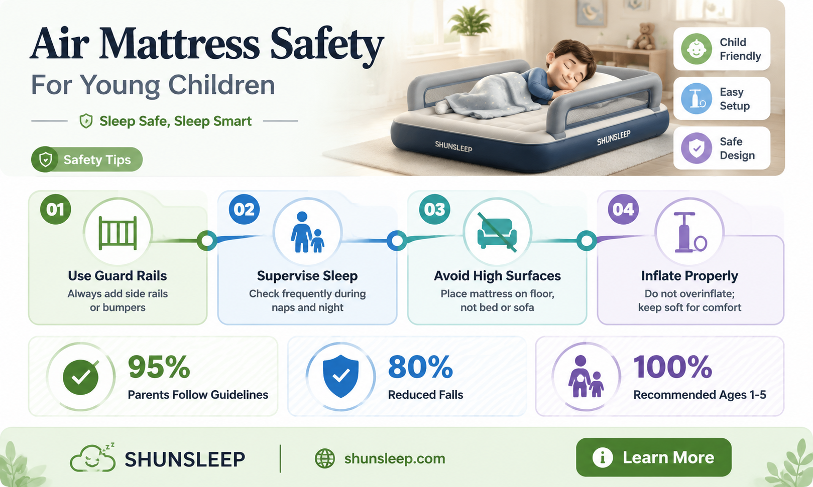 can a 4 year old sleep on a air mattress