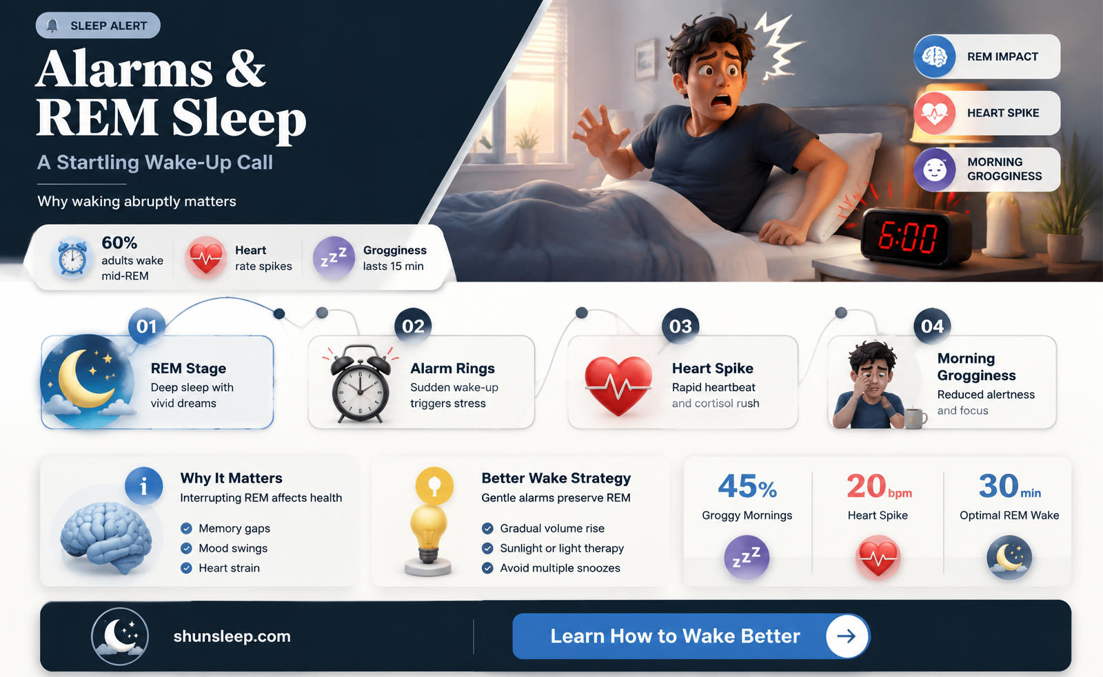 can an alarm wake you up in rem sleep