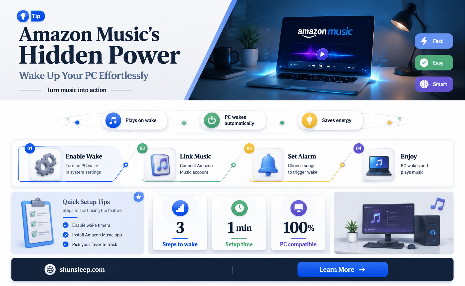 can amazon music wake you pc up from sleep