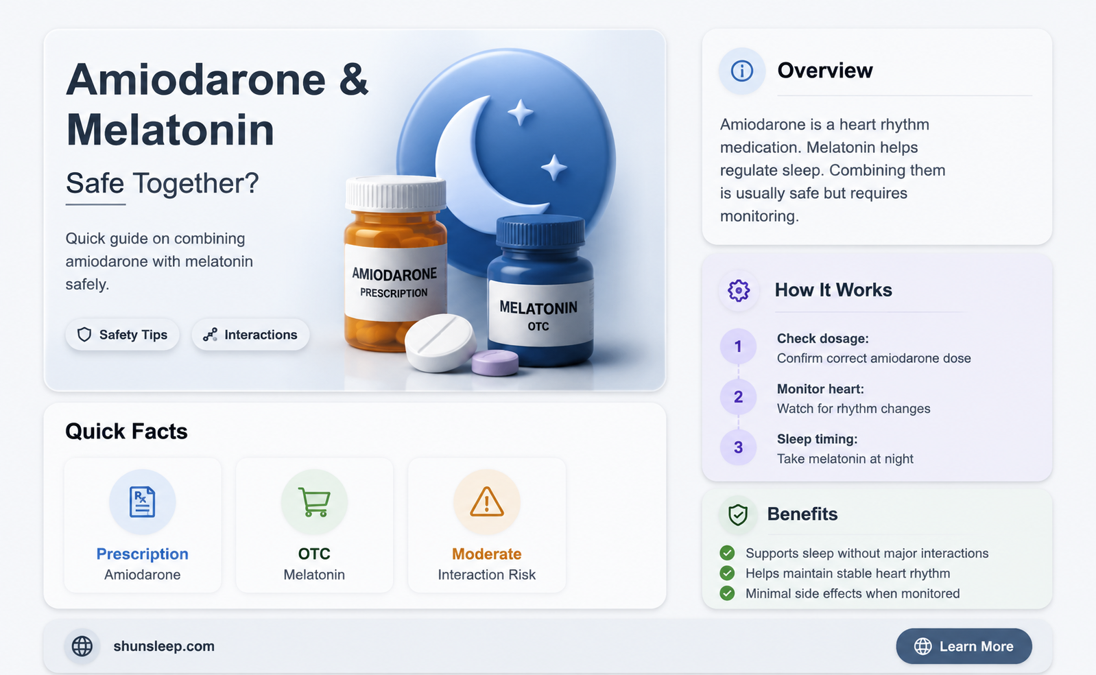 can a person on amiodarone take a sleep supplement melatonin