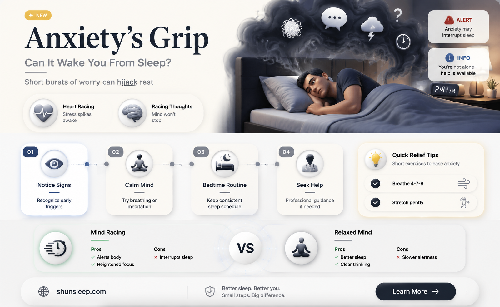 can anxiety wake you from sleep
