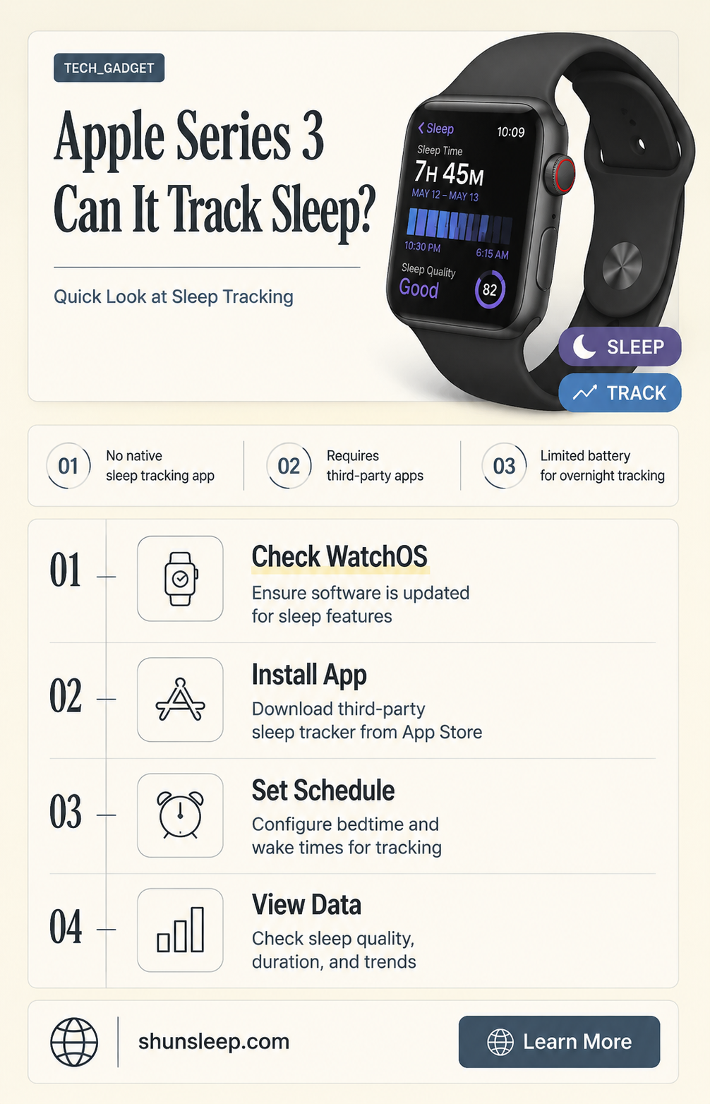 can apple series 3 track sleep