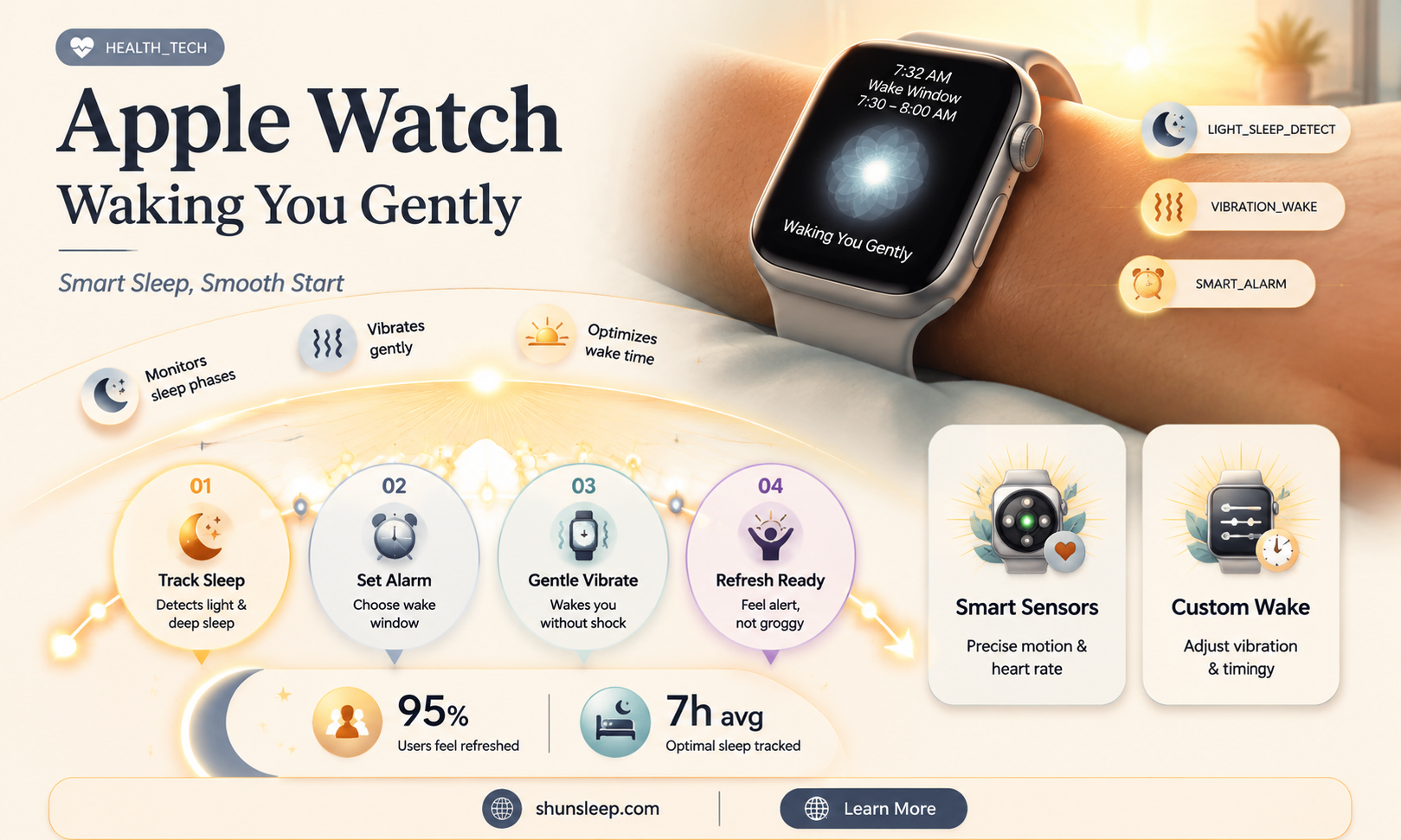 can apple watch wake me up in light sleep
