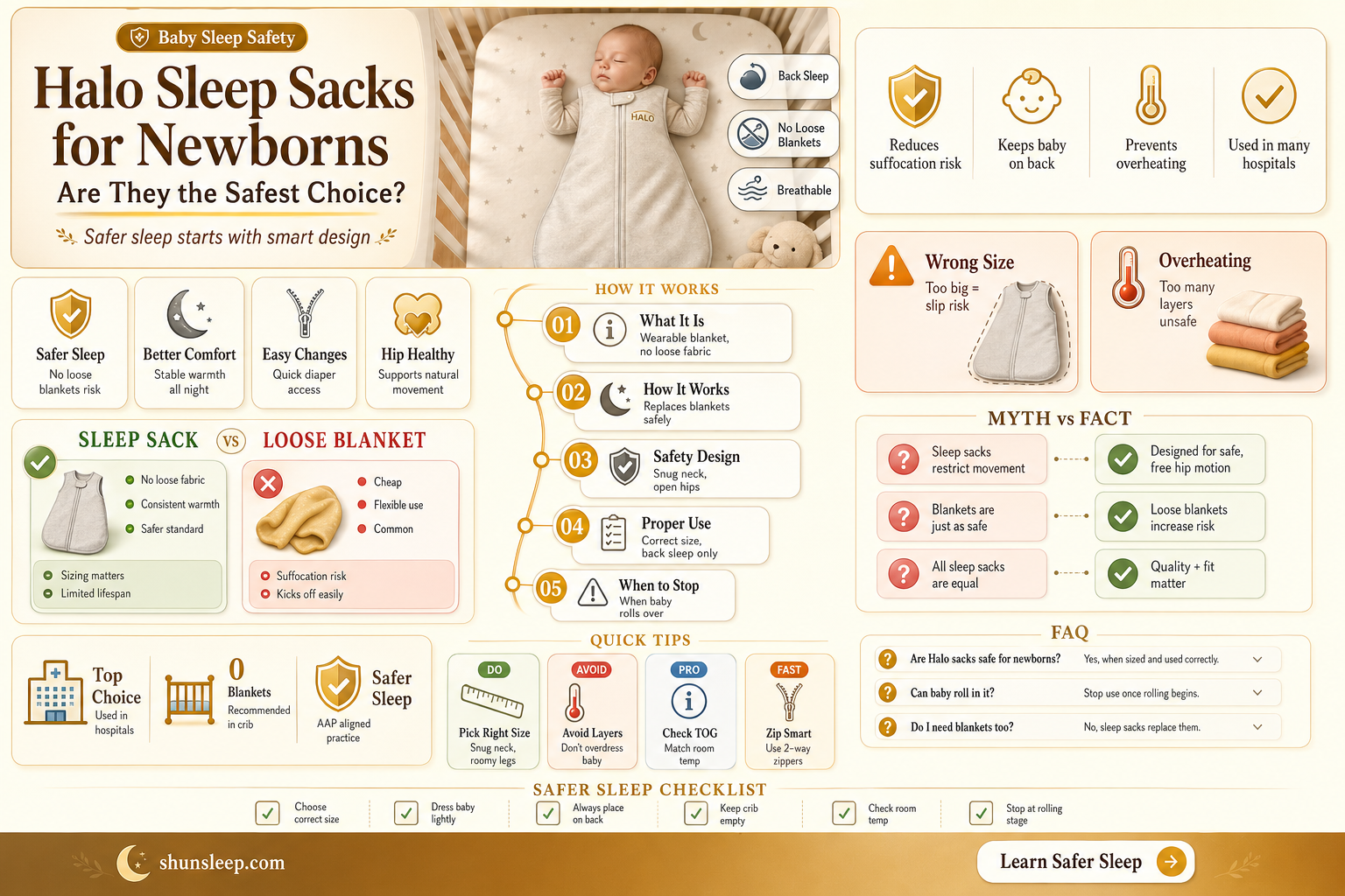 are halo sleep sacks safe for newborns