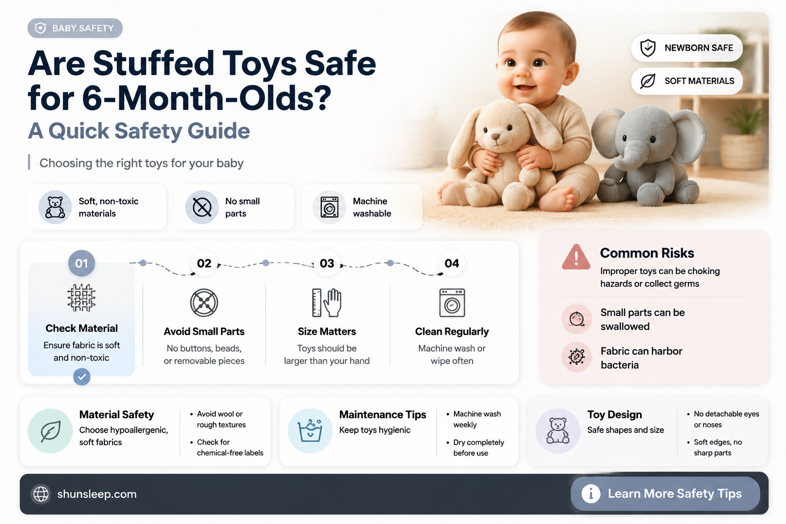 can 6 month olds sleep with stuffed animals