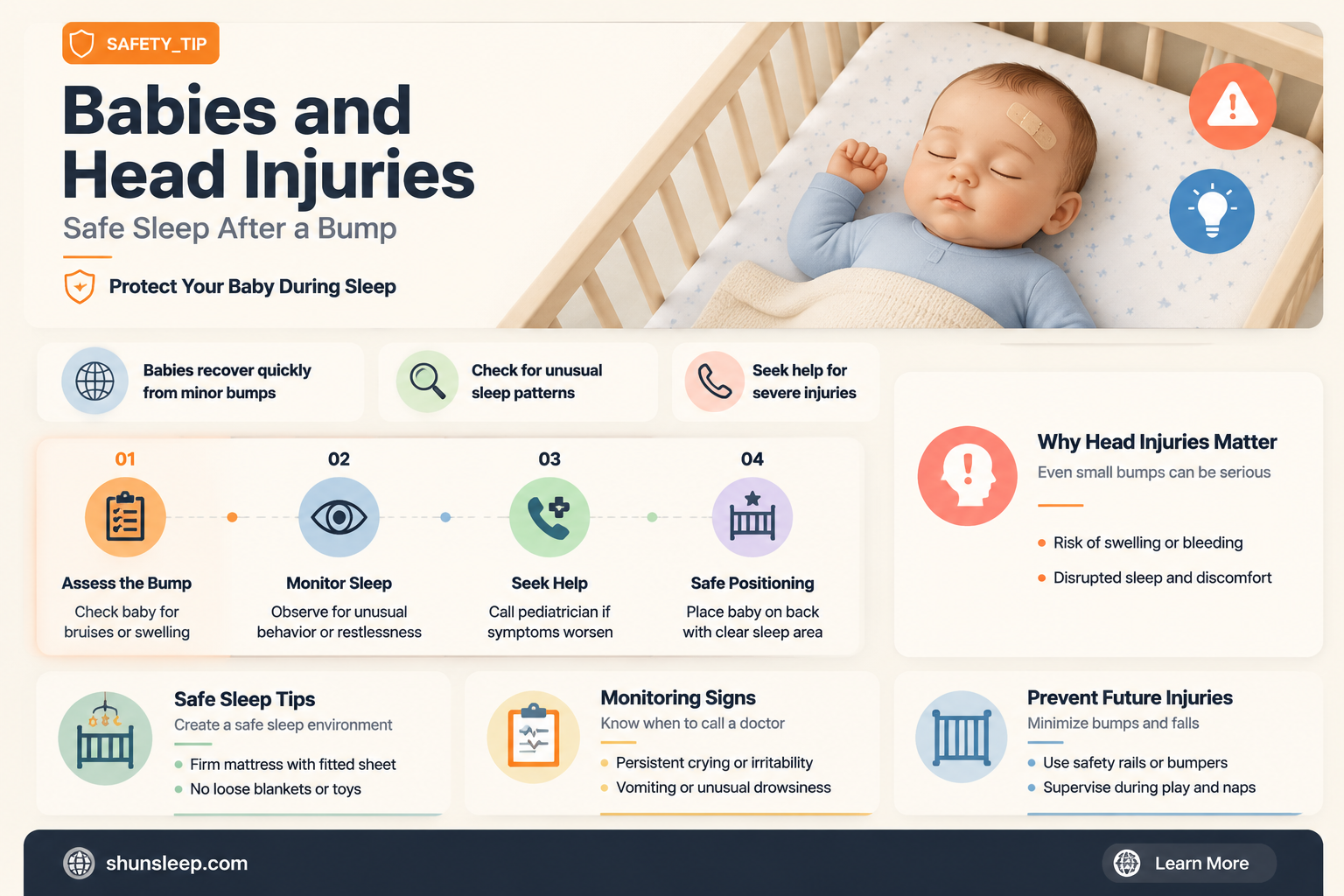 can babies sleep after hitting head