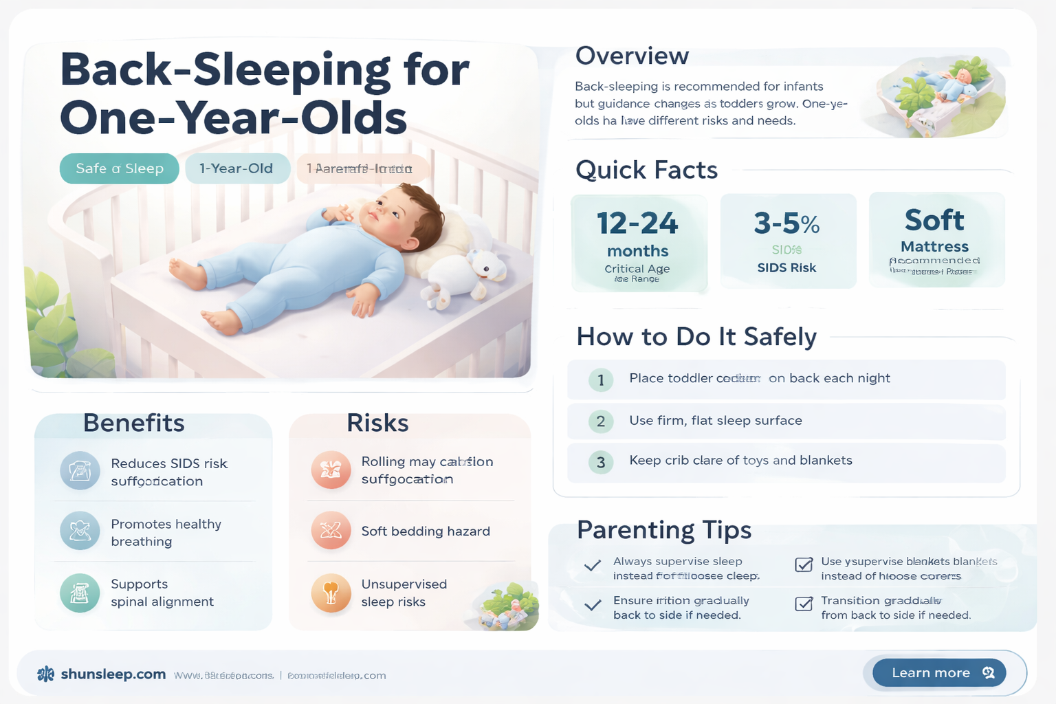 can 1 year olds sleep on their back