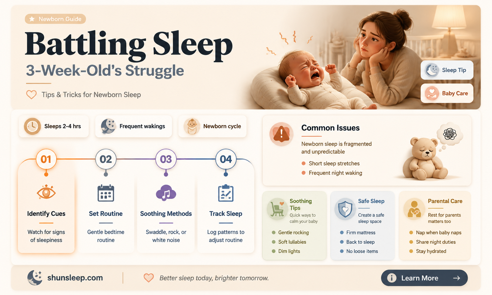 can a 3 week old fight sleep