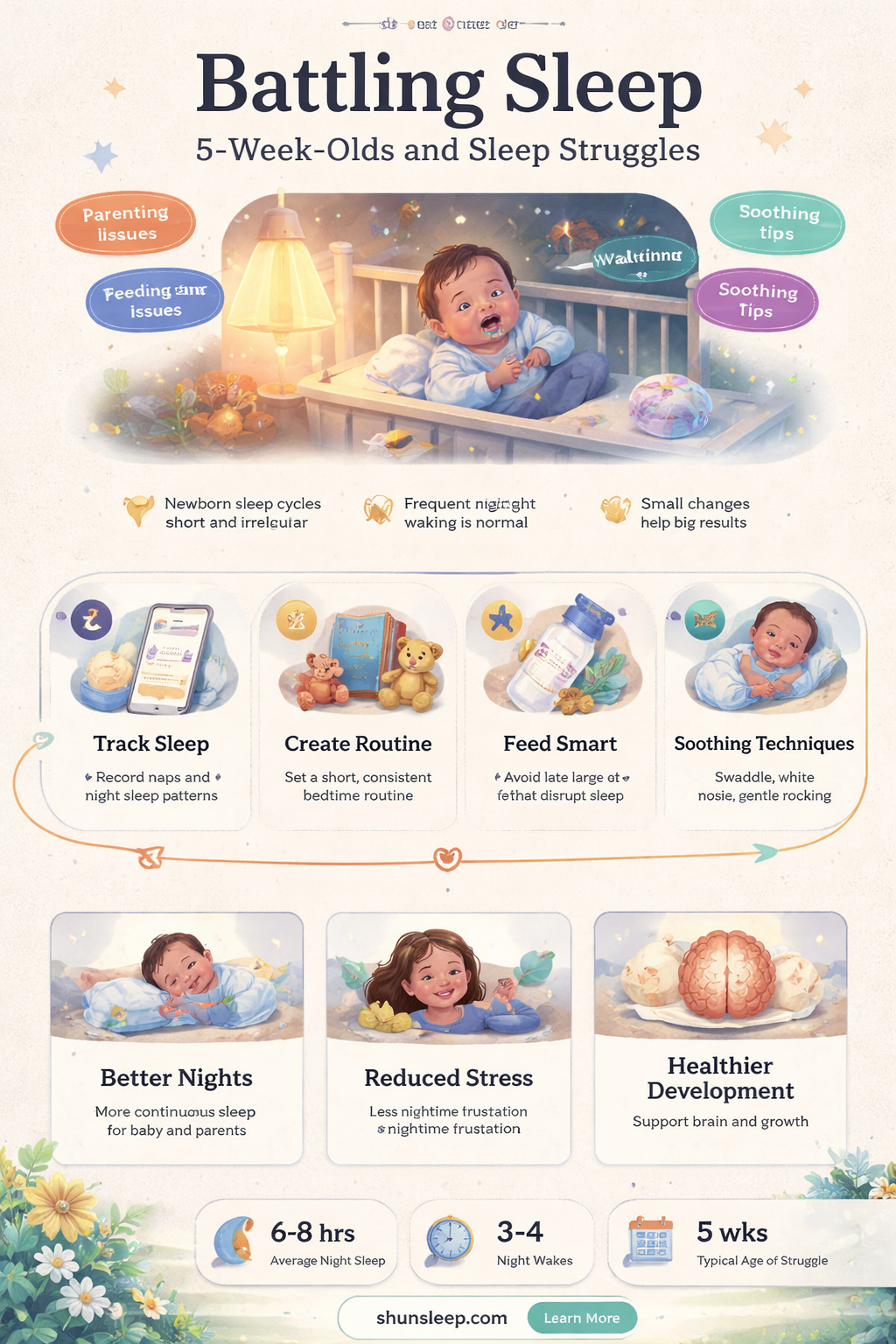 can a 5 week old fight sleep