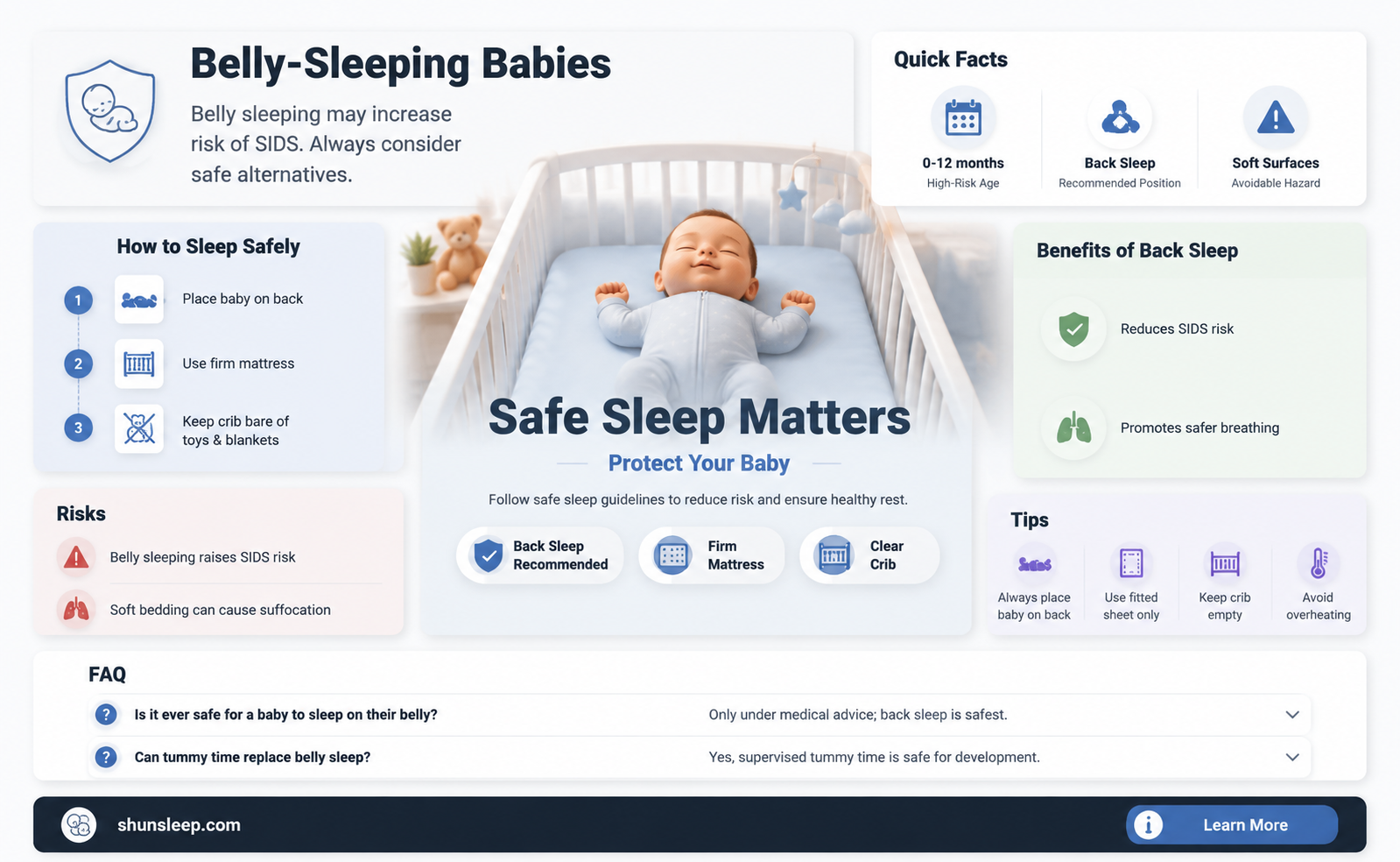 can 5 month old sleep on belly