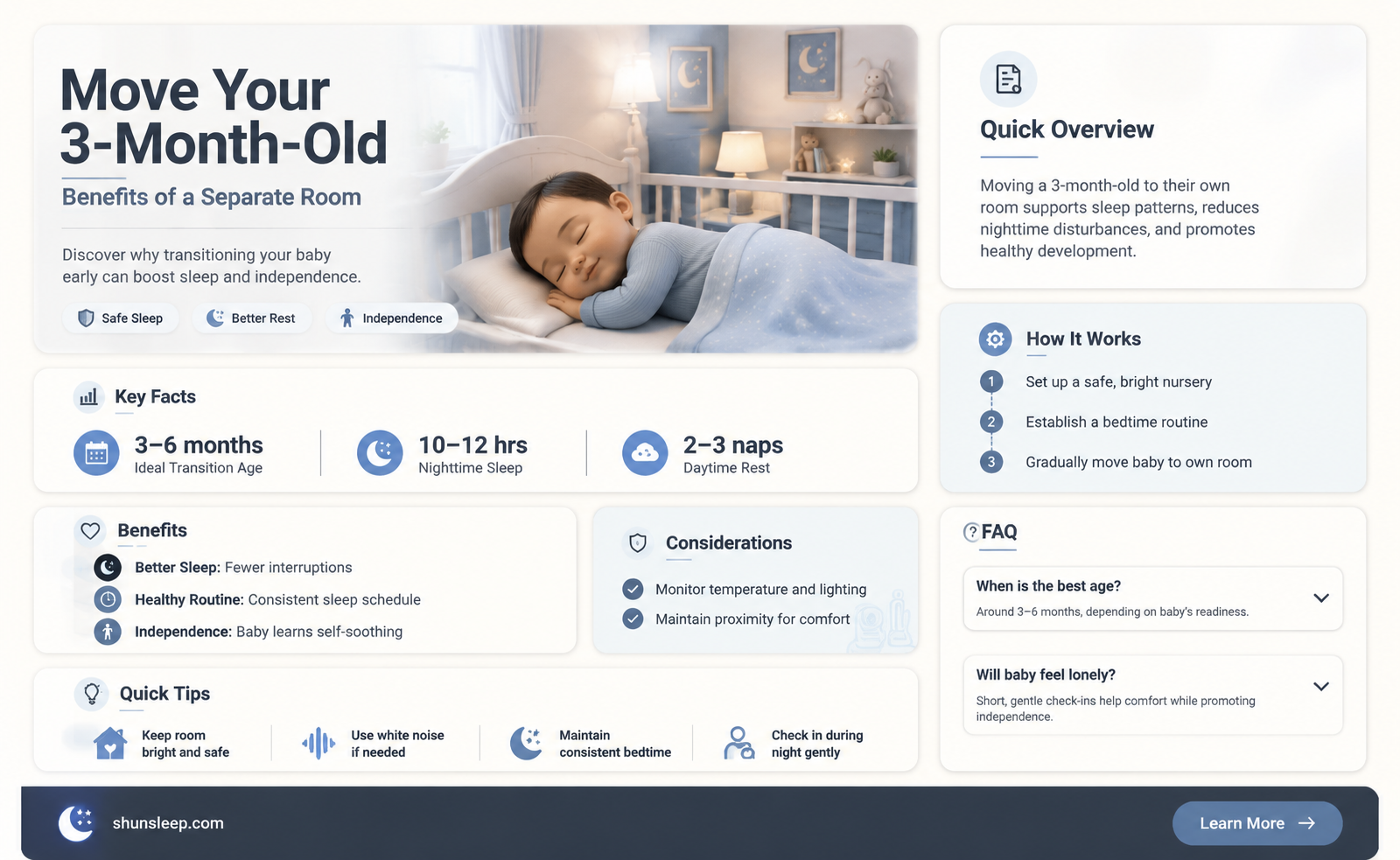 can 3 month old sleep in own room
