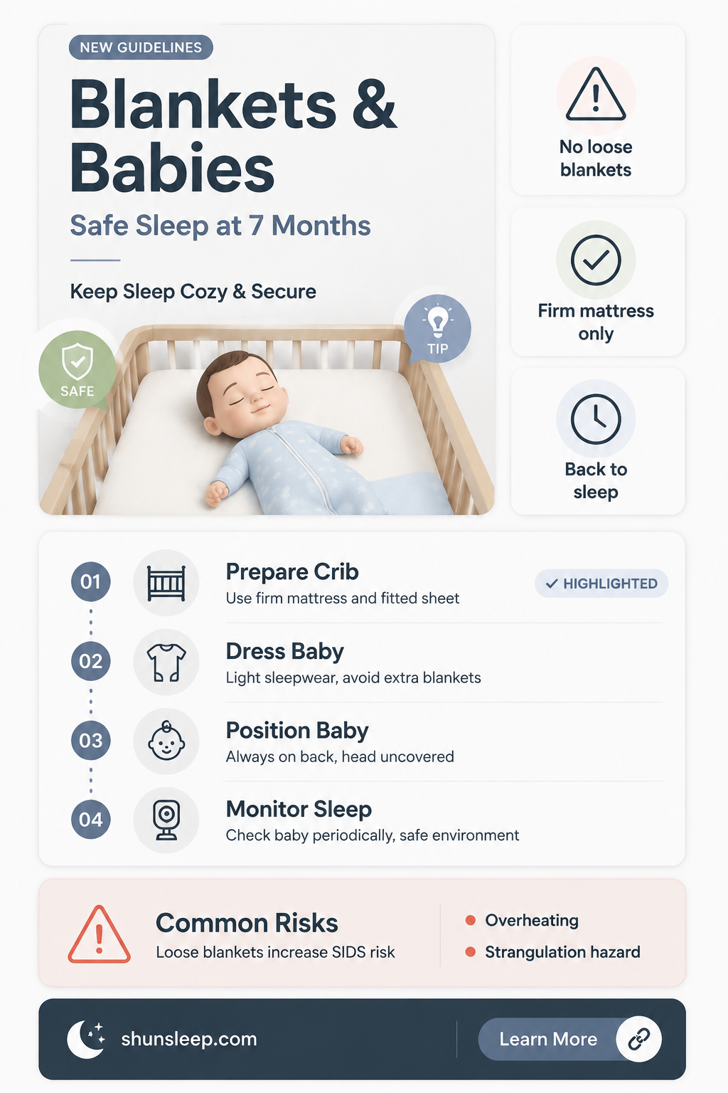 can 7 month old sleep with blankie