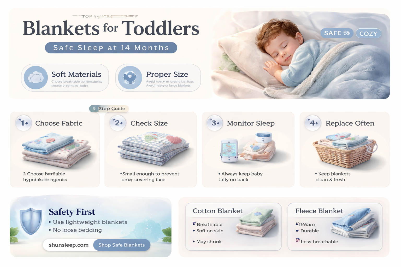 can a 14 month old sleep with a blanket