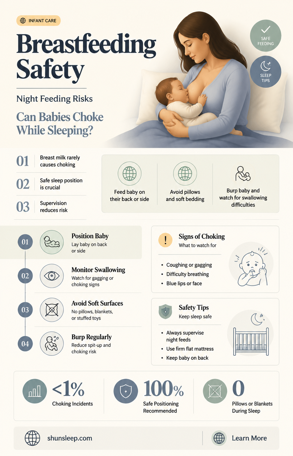 can babies choke on breast milk while sleeping