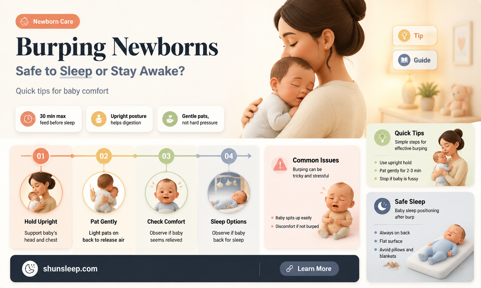can a newborn burp while sleeping