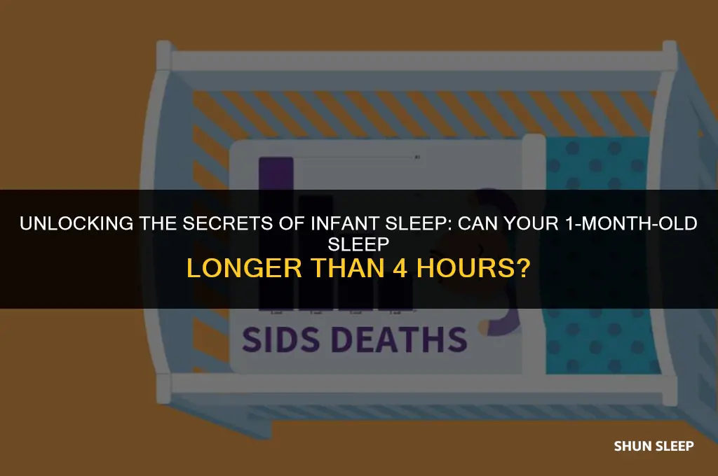 can a 1 month old sleep longer than 4 hours