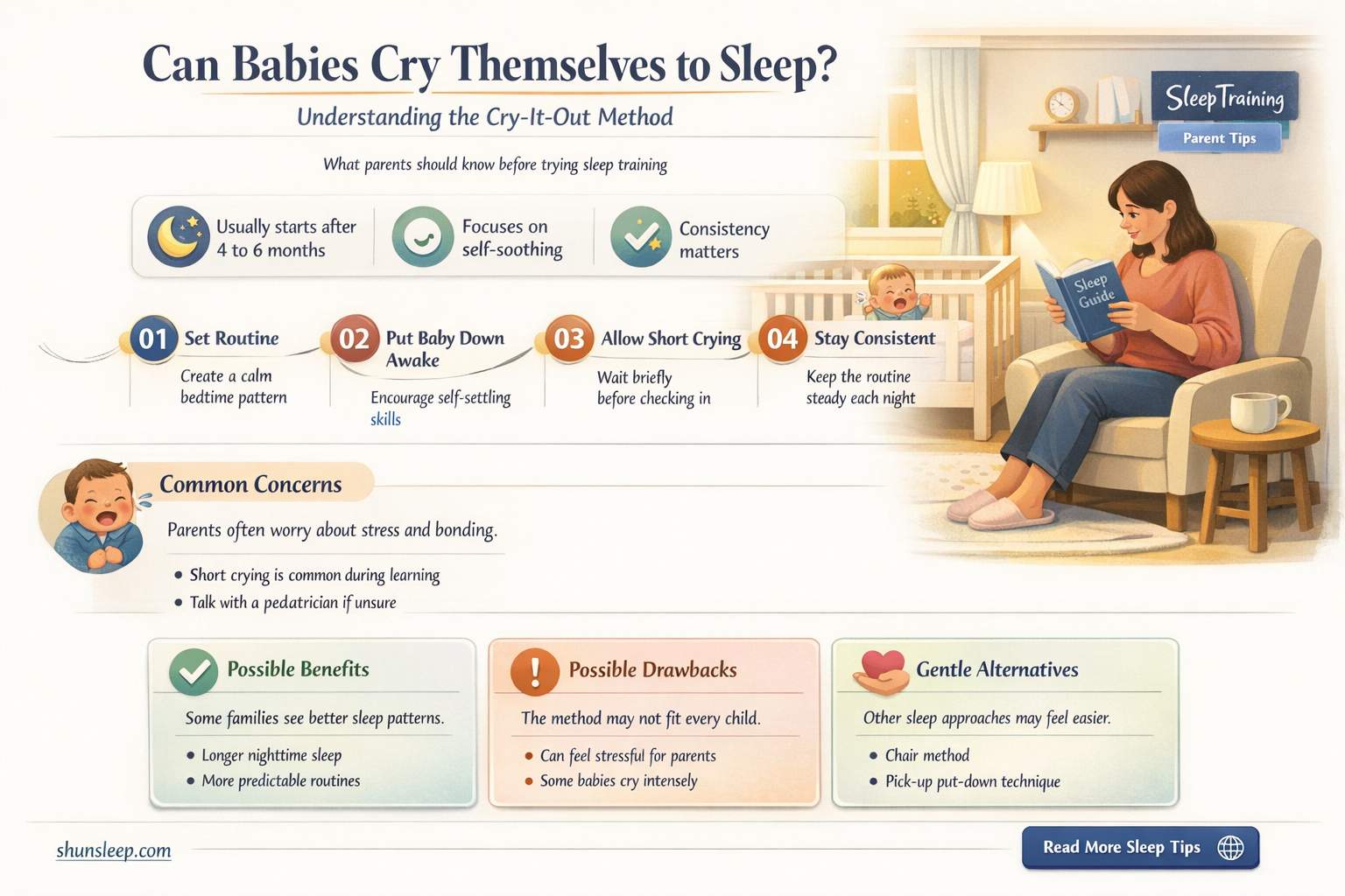 can baby cry they self to sleep