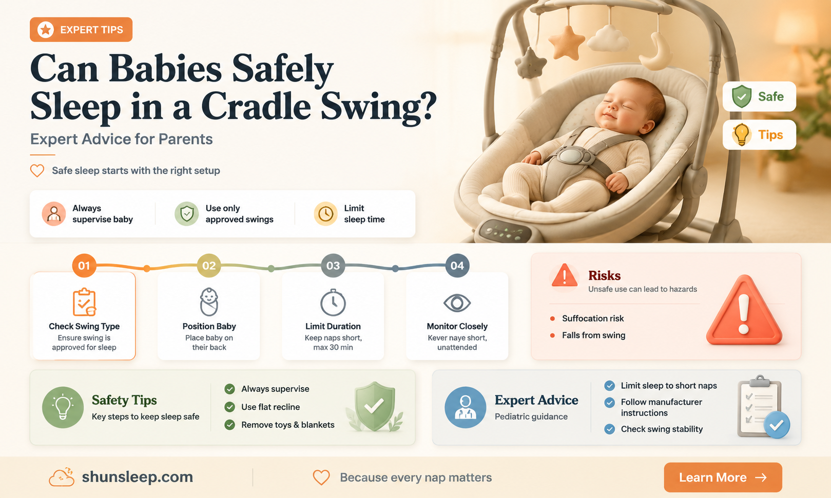 can a baby sleep in a cradle swing