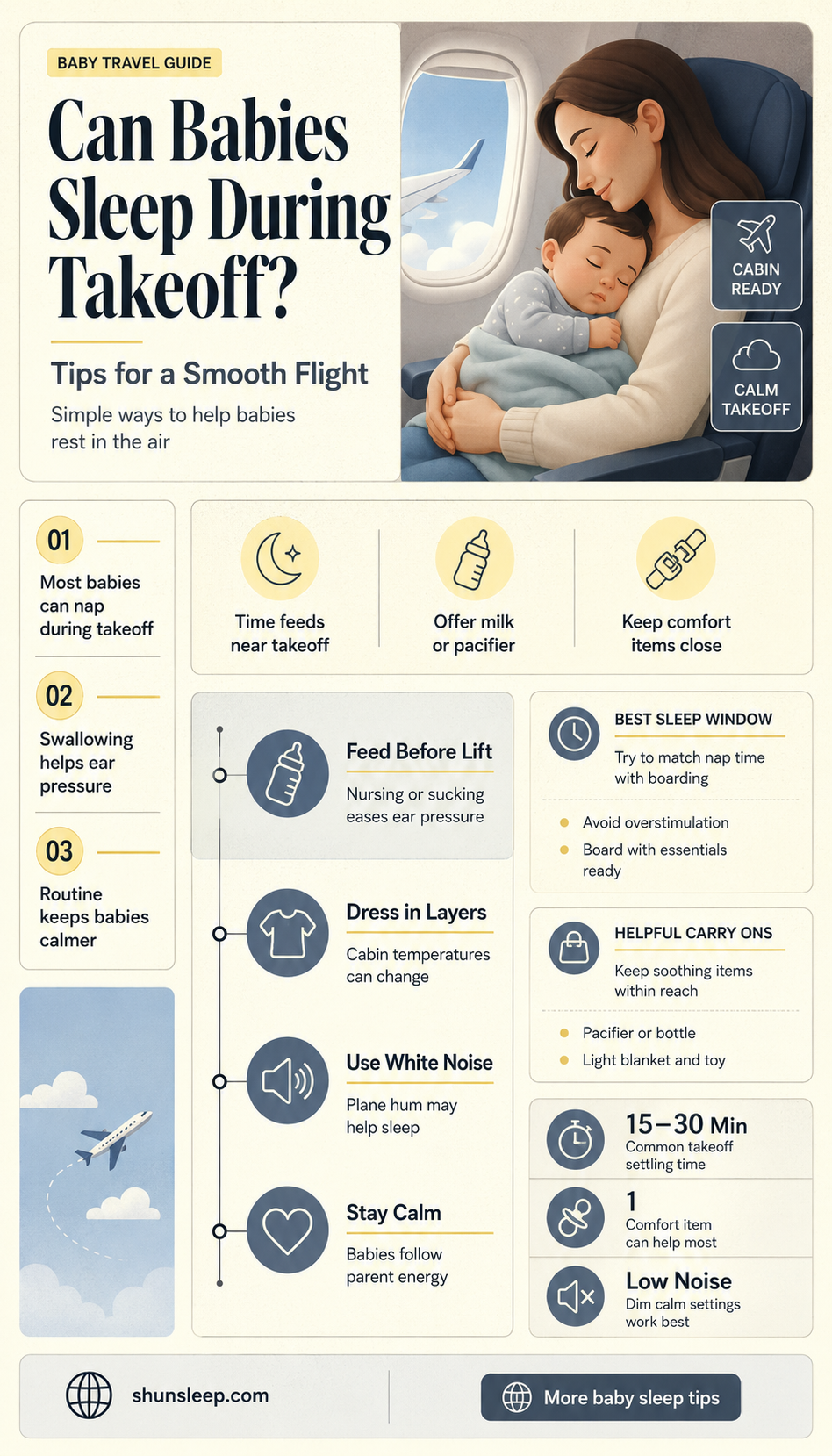 can baby sleep during take off