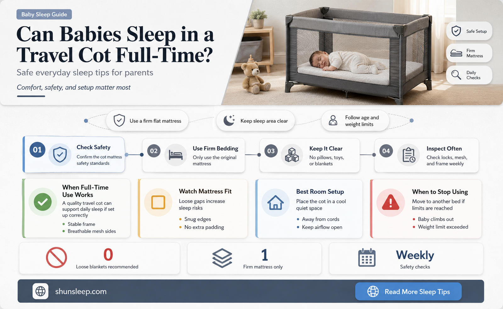 can babies sleep in a travel cot at all times