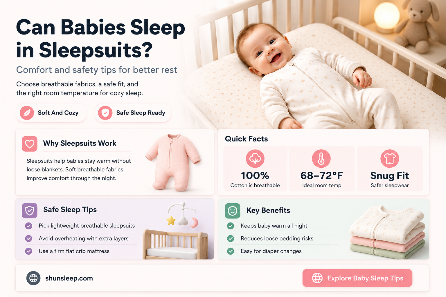 can baby just sleep in sleepsuit