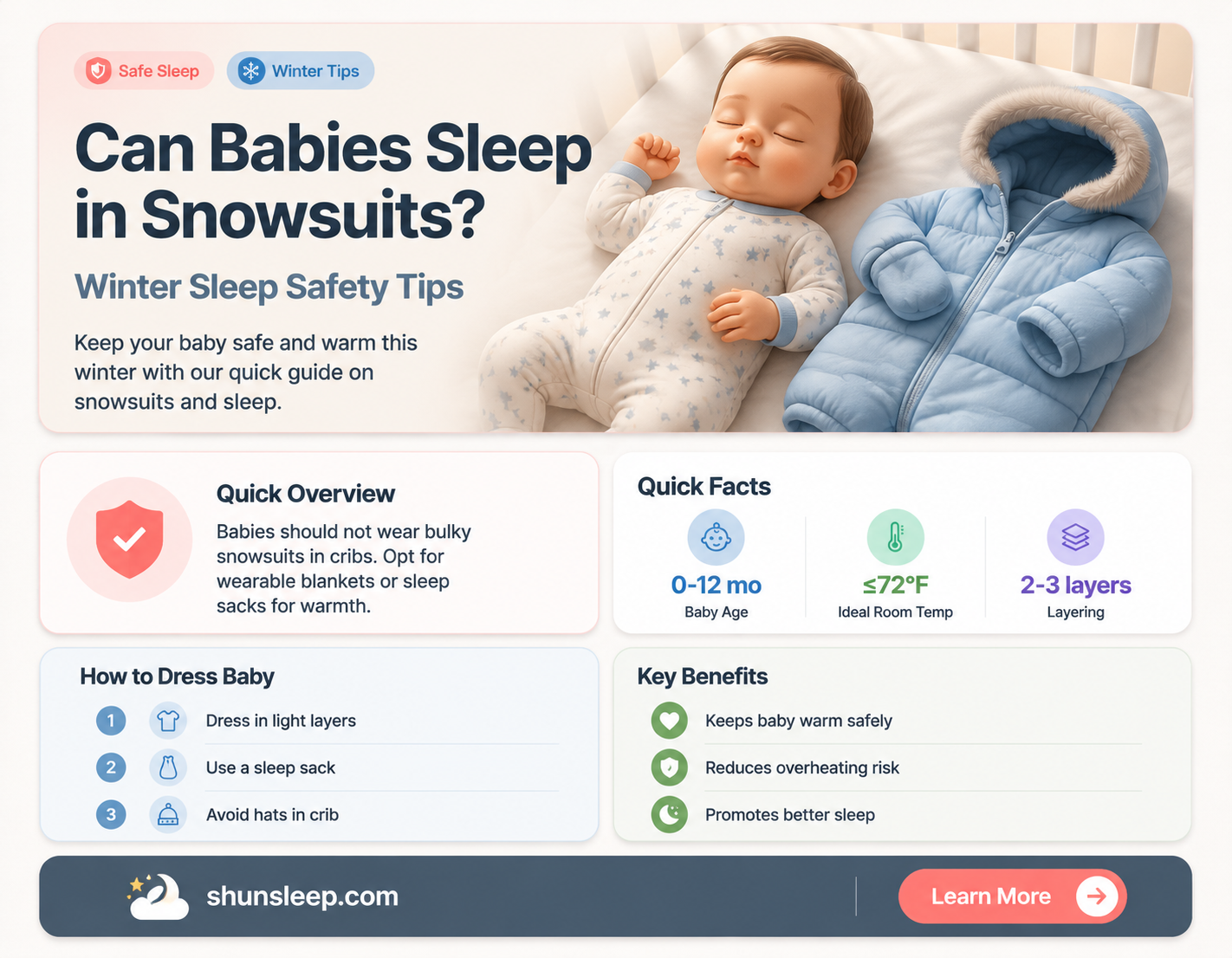 can a baby sleep in a snowsuit