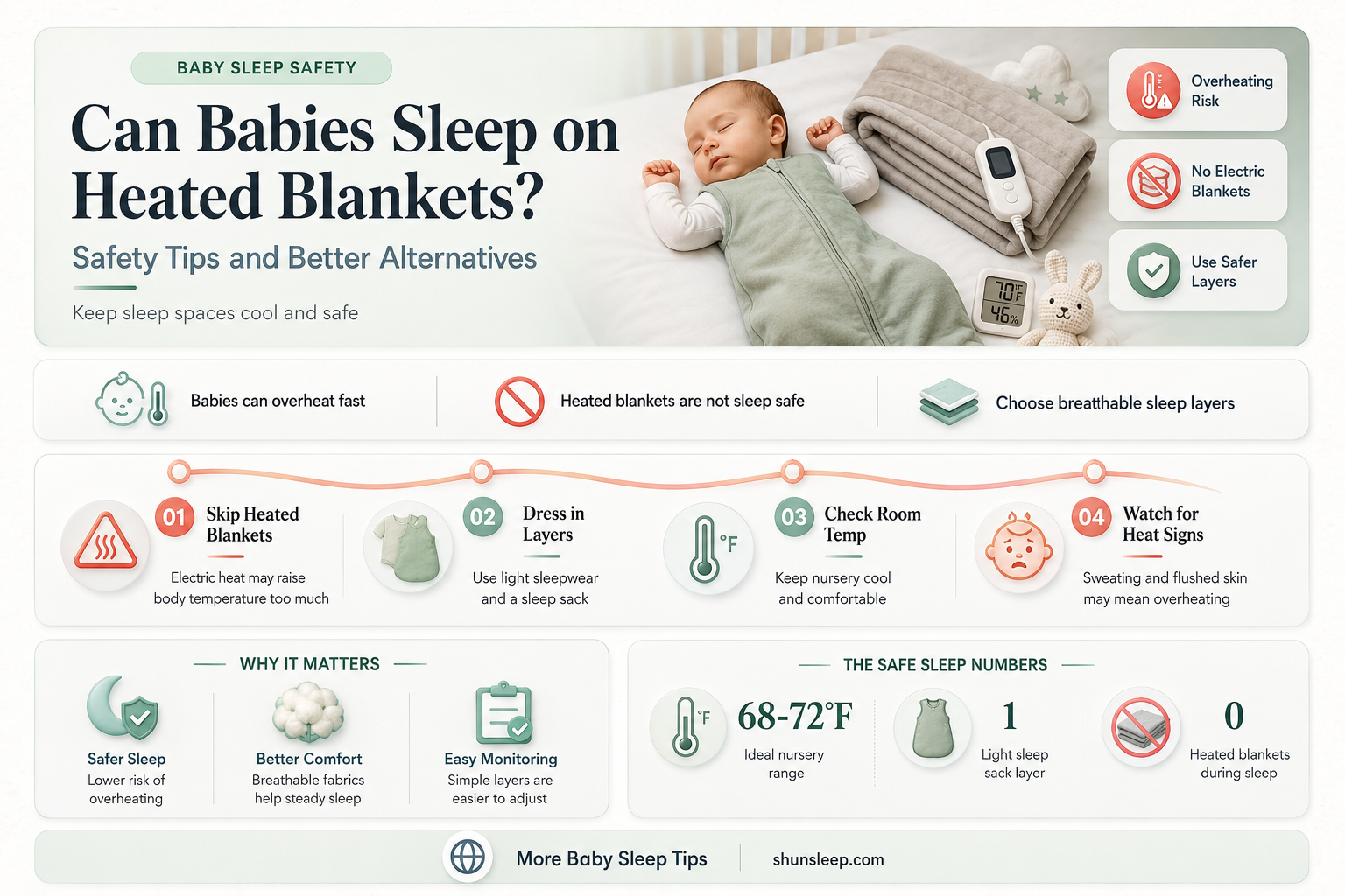 can babies sleep on a heated blanket