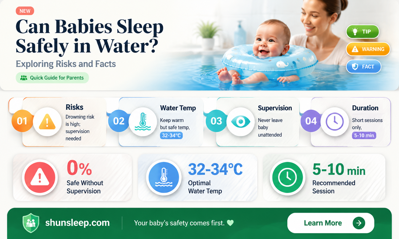 can a baby sleeping in a swimming