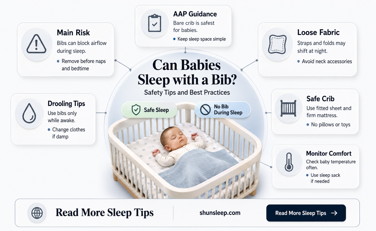 can baby sleep with bib
