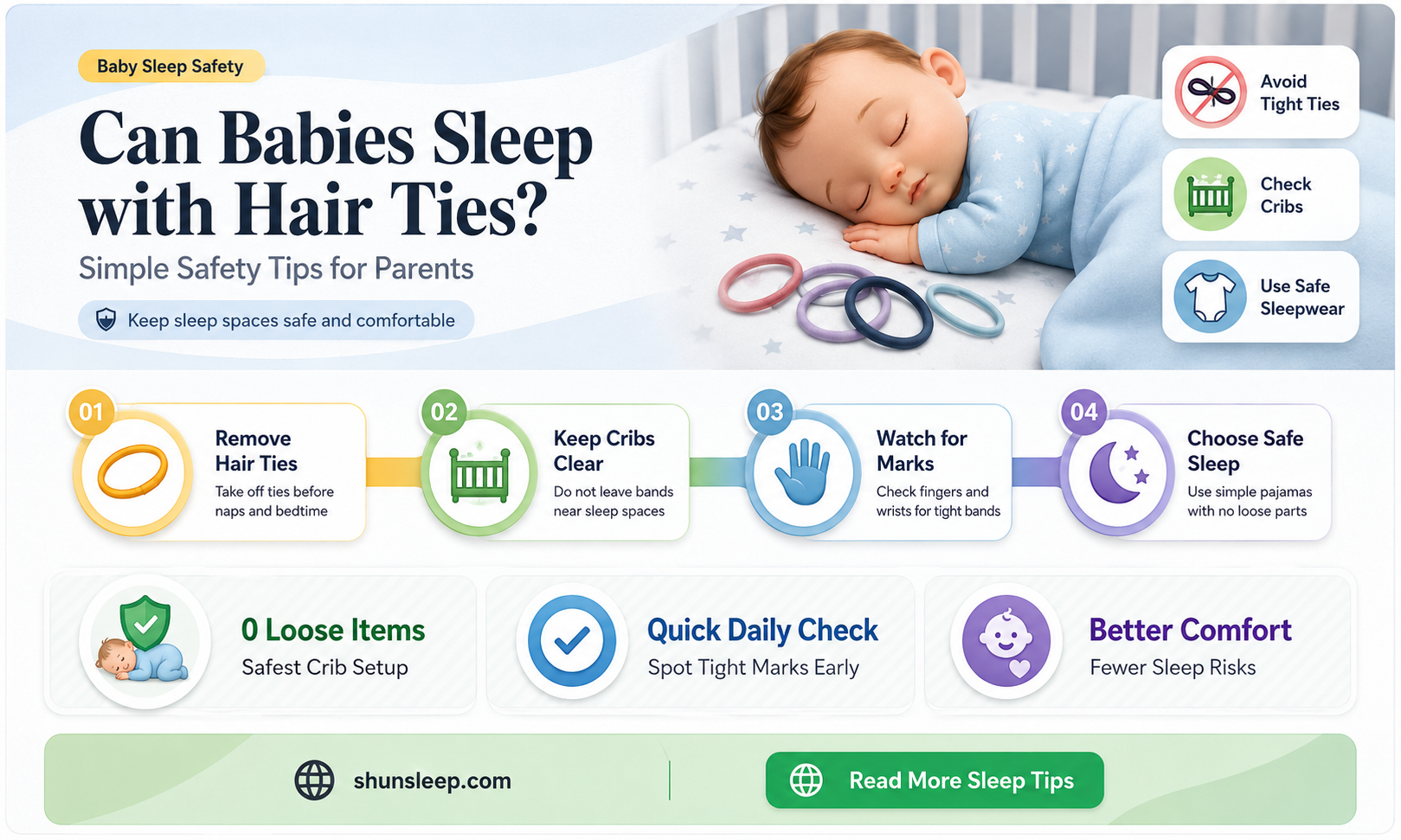 can babies sleep with hair ties