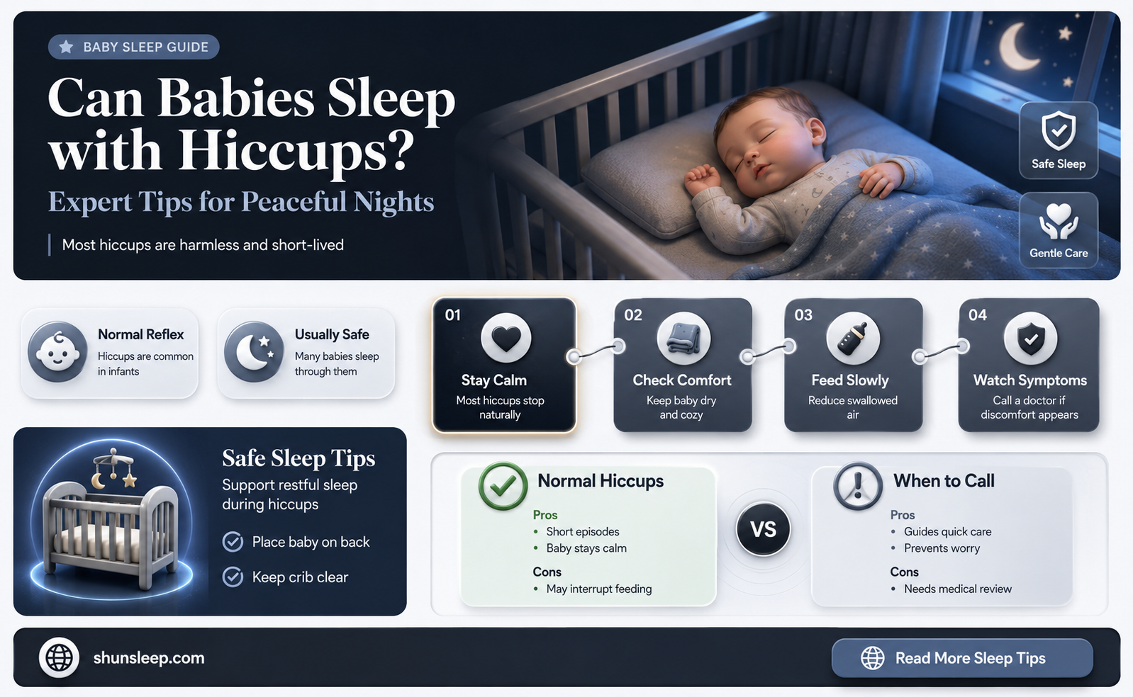 can babies sleep with hiccups