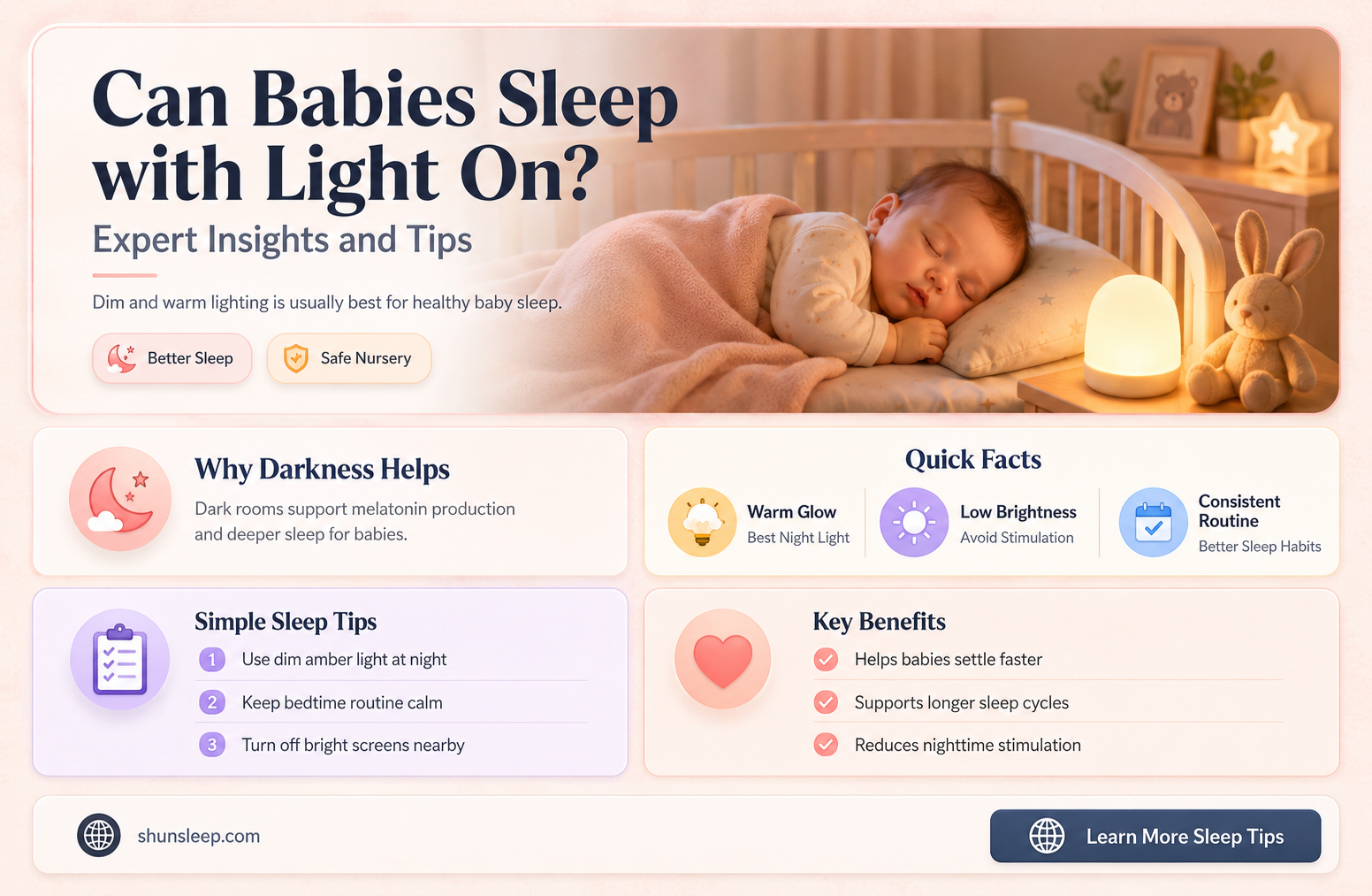 can babies sleep with light on