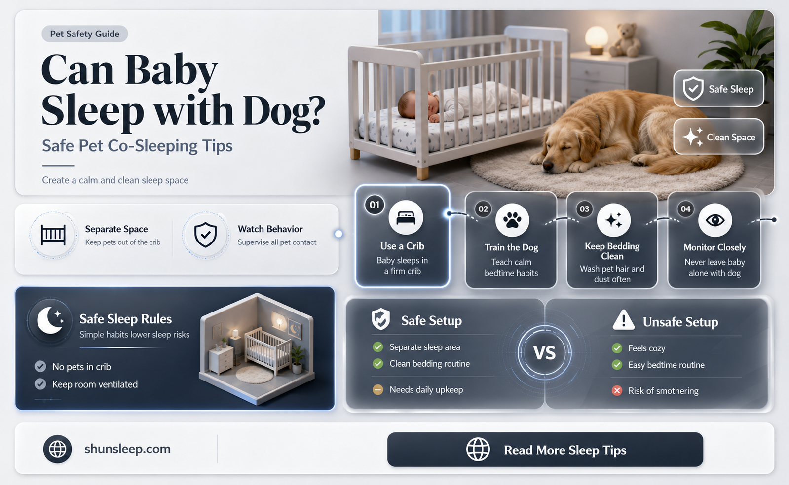 can baby sleep with dog
