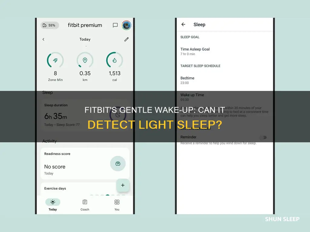 can fitbit wake me up in light sleep