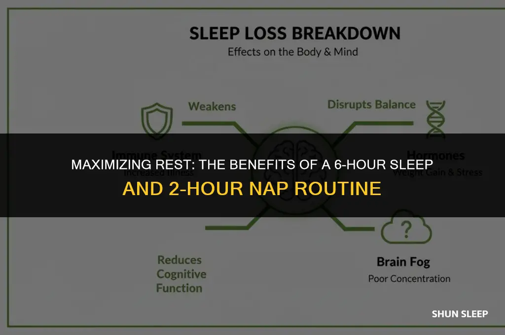 can i sleep 6 hours and nap 2 hours