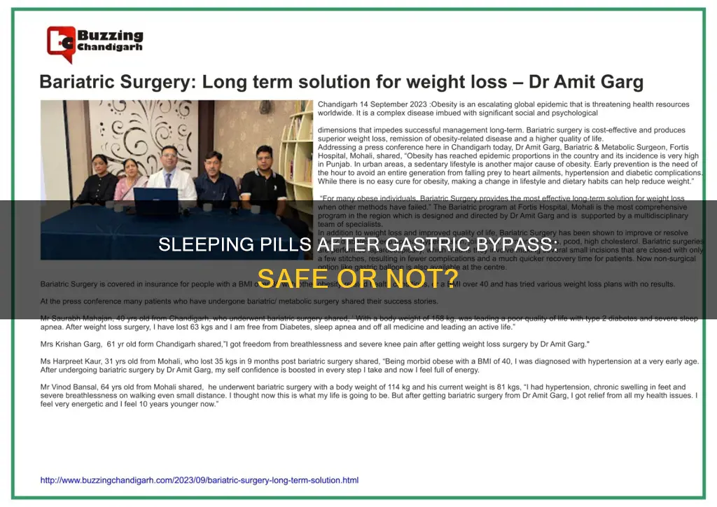 can i take sleeping pills after gastric bypass