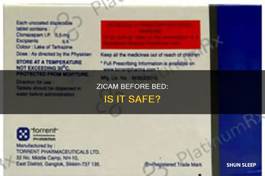 can i take zicam before i sleep