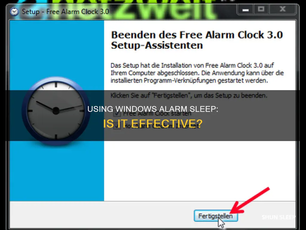 can i use windows alarm sleep