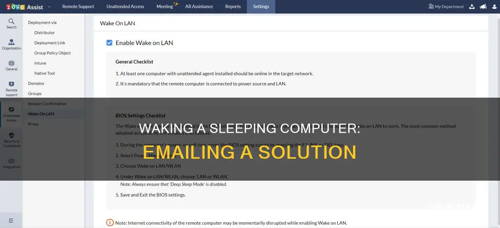 can i wake a sleeping computer by sending an email