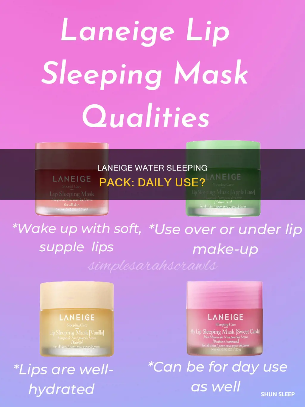 can laneige water sleeping pack be used daily