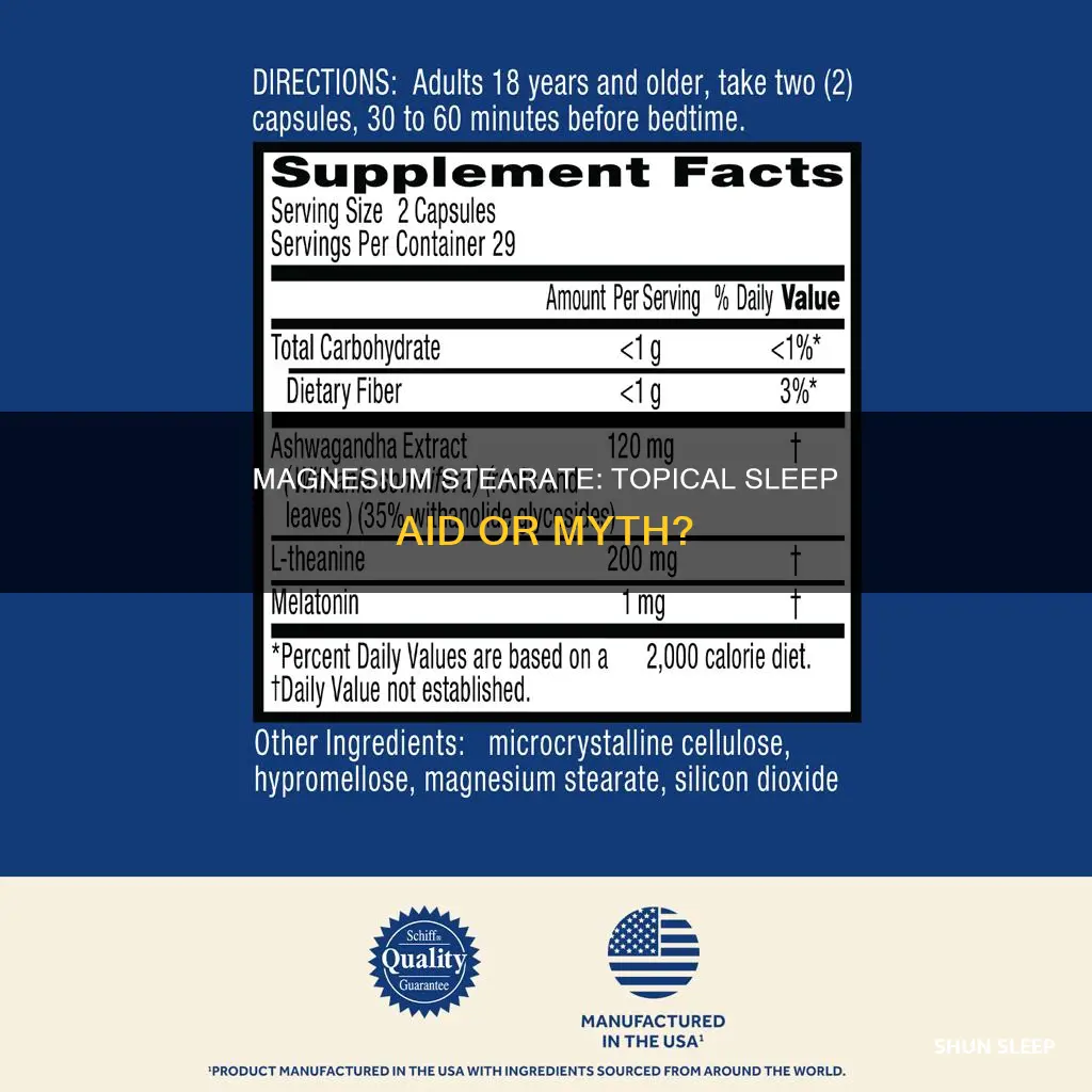 can magnesium stearate be topically used for sleep