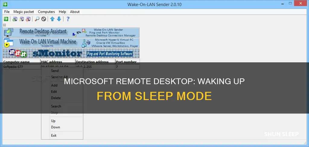 can microsoft remote desktop wake from sleep