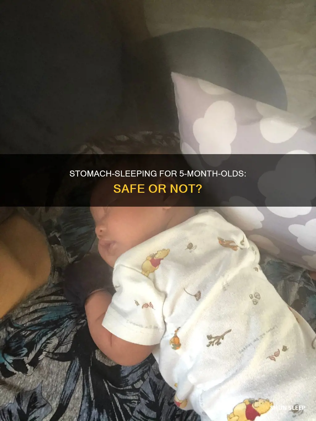 can my 5 month old sleep on his stomach