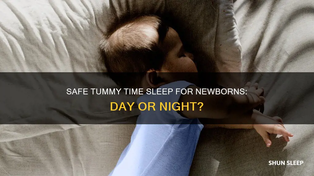 can newborn sleep on tummy during the day