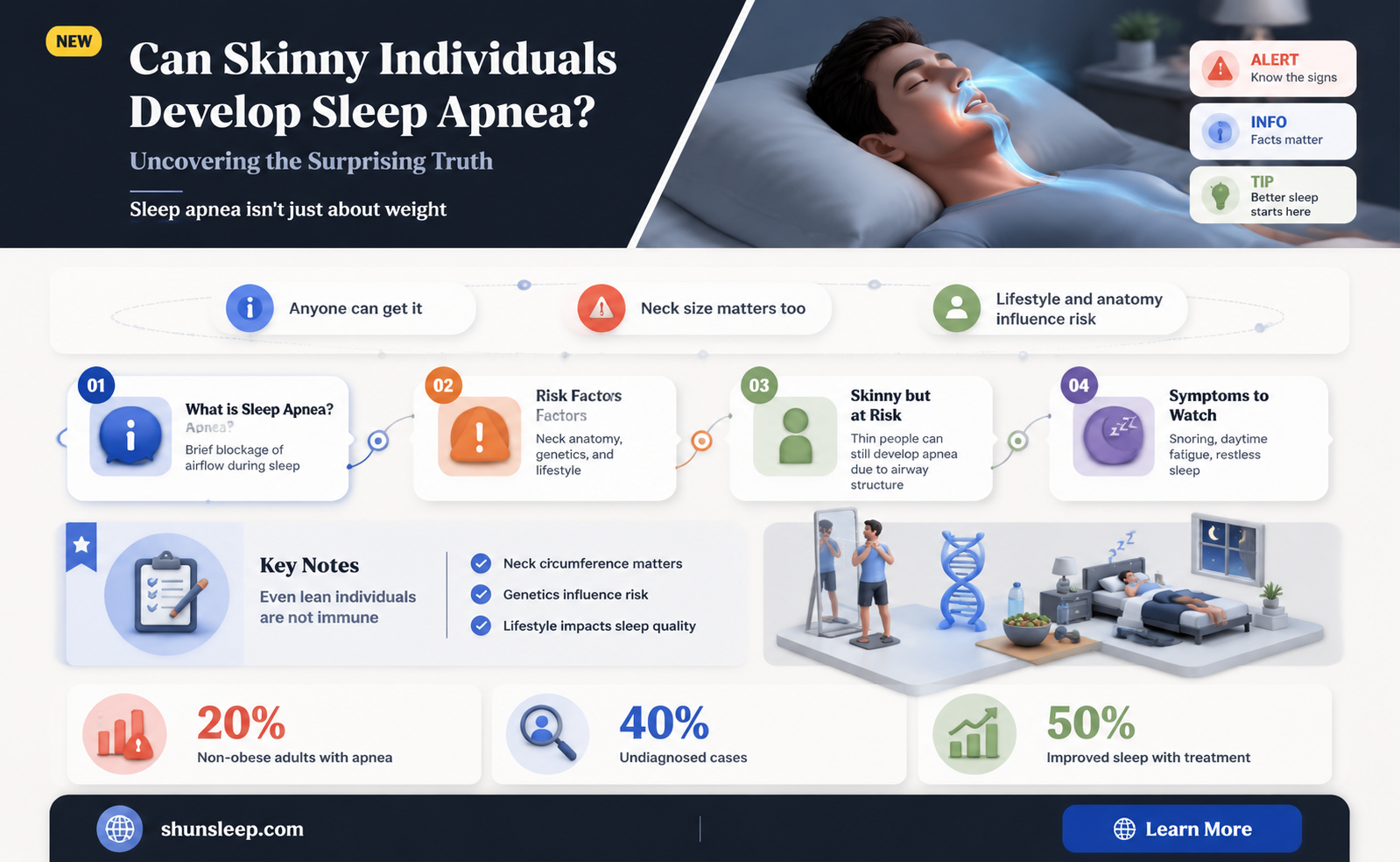 can a skinny person get sleep apnea