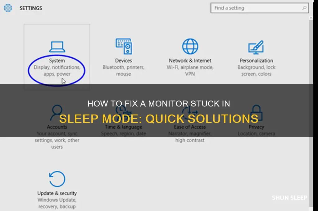 can t get monitor out of sleep mode