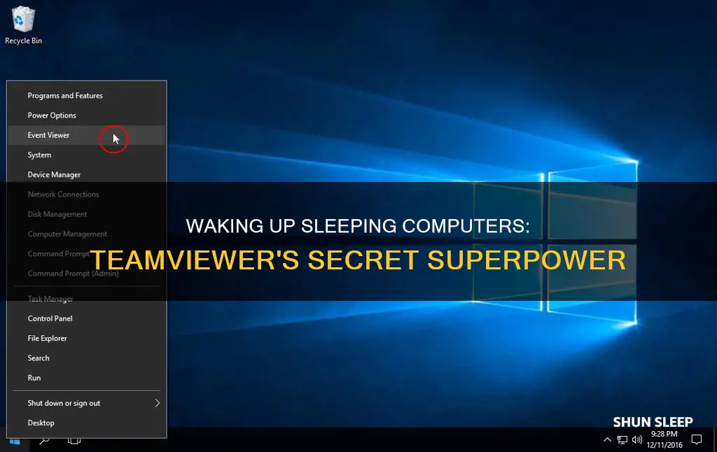 can teamviewer wake a sleeping computer