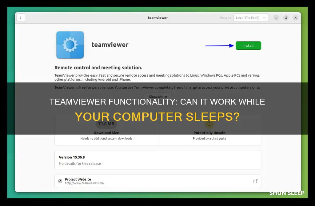 can teamviewer work if computer is sleep