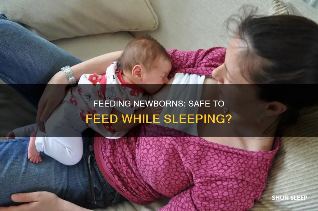 can we feed newborn in sleeping position